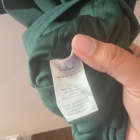 Lulus Glimpse of Glamour Forest Green Bell Sleeve Bodycon Mini Dress | Size S - Picture 15 of 15